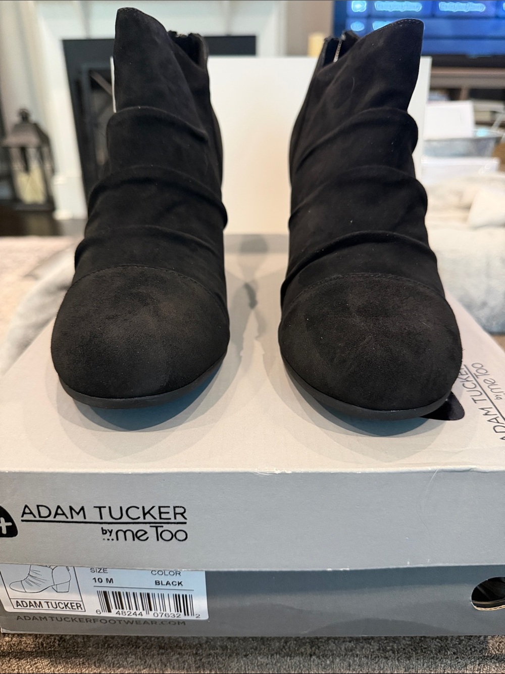 Adam Tucker by Me Too Black Suede Ankle Boots size 10M NIB